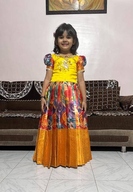 kids gown kanjivaram silk Kids clothing wholesale Surat